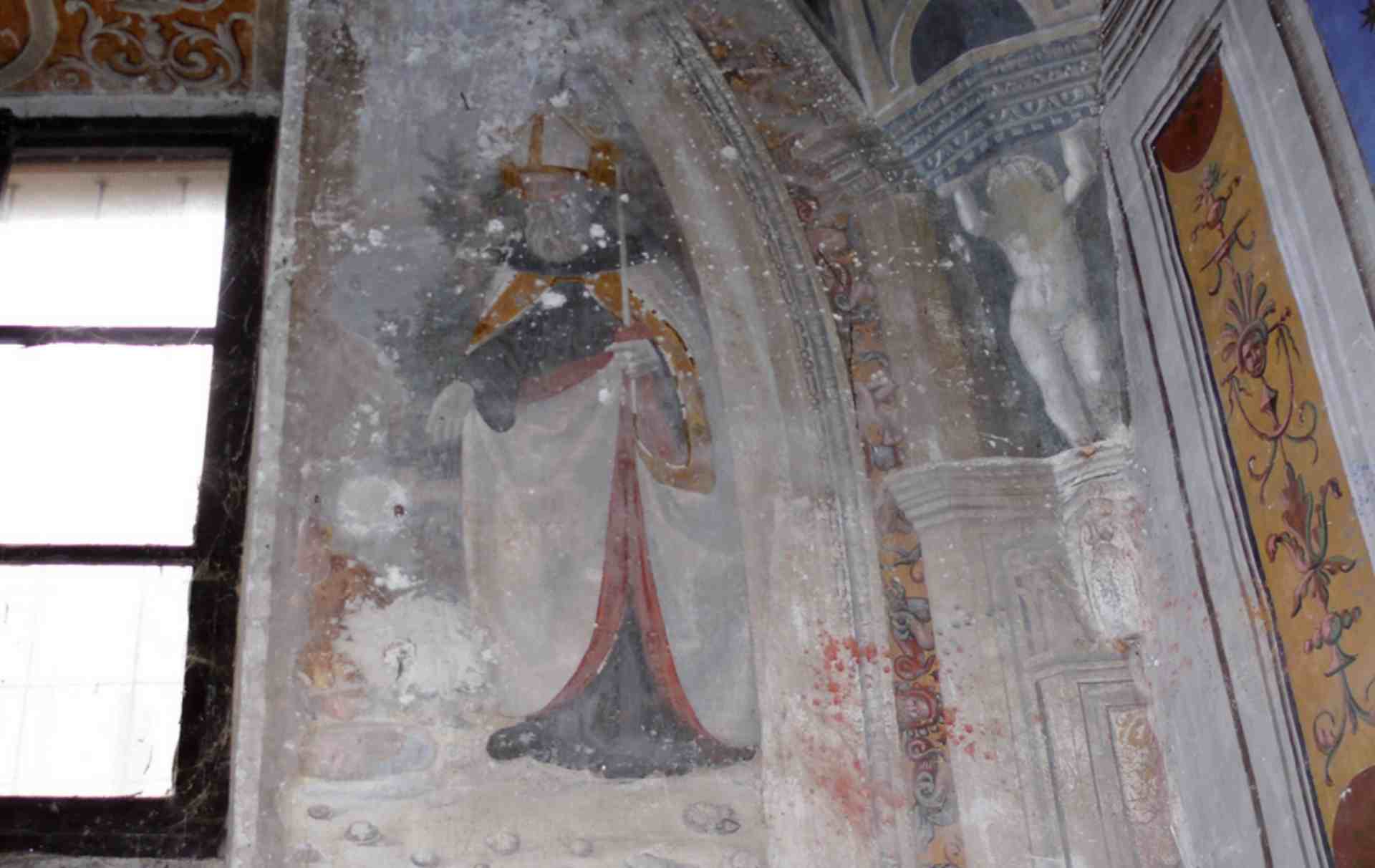 Affresco di Sant'Agostino all'interno della Cappella di San Sebastiano nella Chiesa di Sant'Agostino a Narni