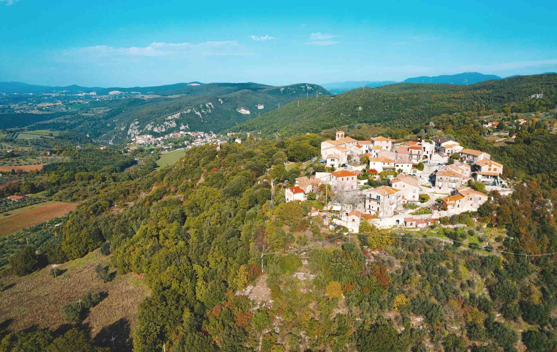 Vista aerea di Borgaria di Narni