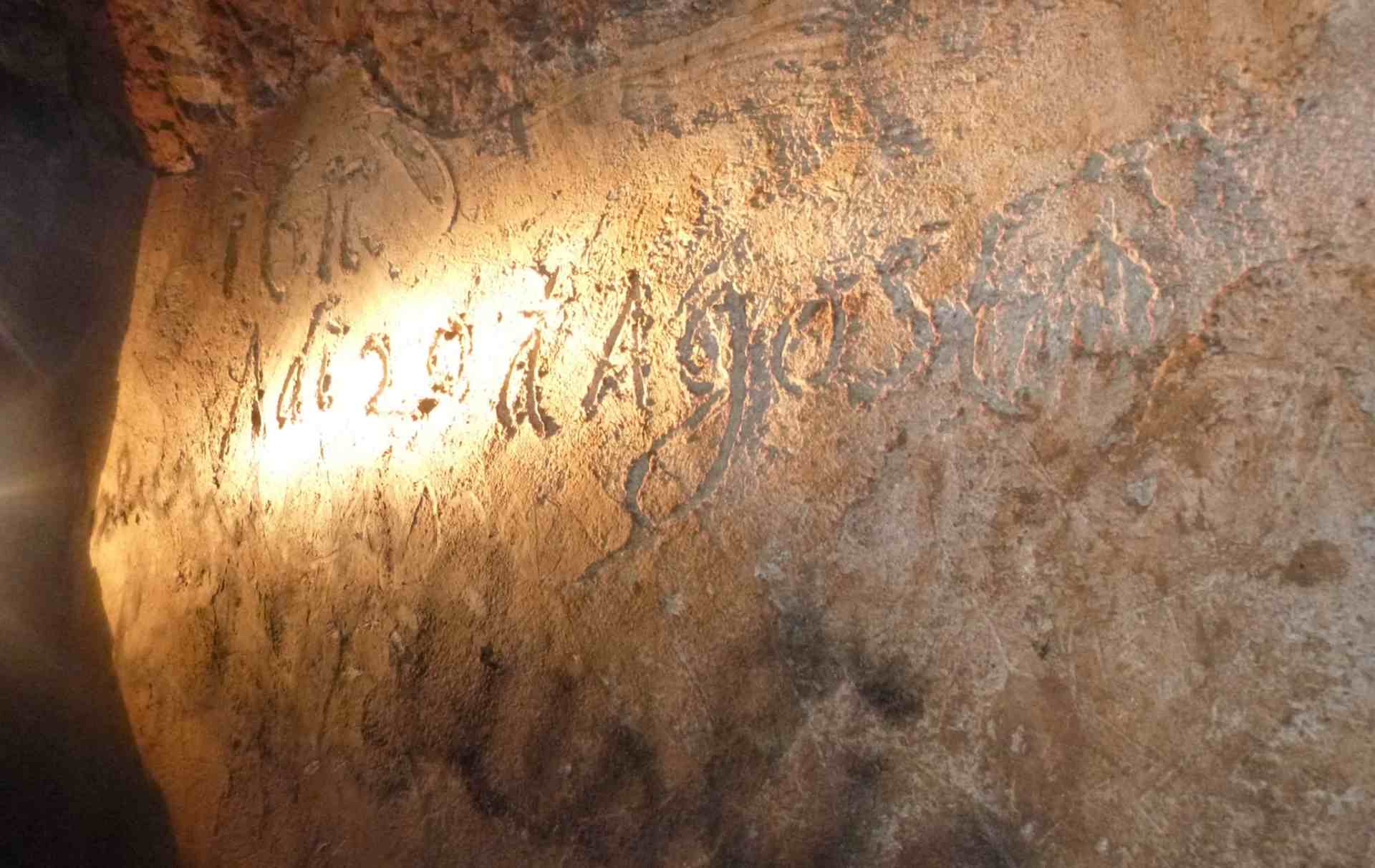 Epigrafe all'interno dell'Acquedotto della Formina di Narni