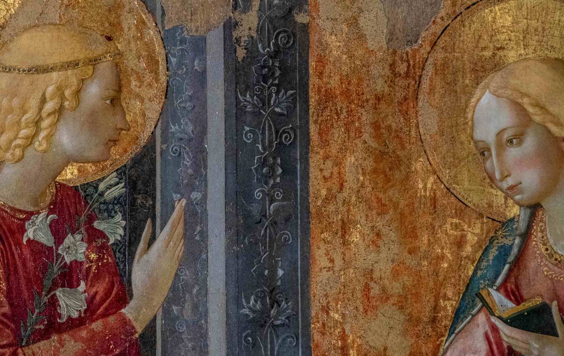 Particolare dell'Annunciazione della Vergine di Benozzo Gozzoli