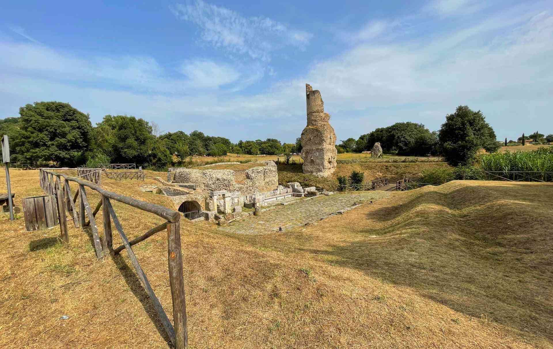 La via Flaminia e i mausolei a Ocriculum