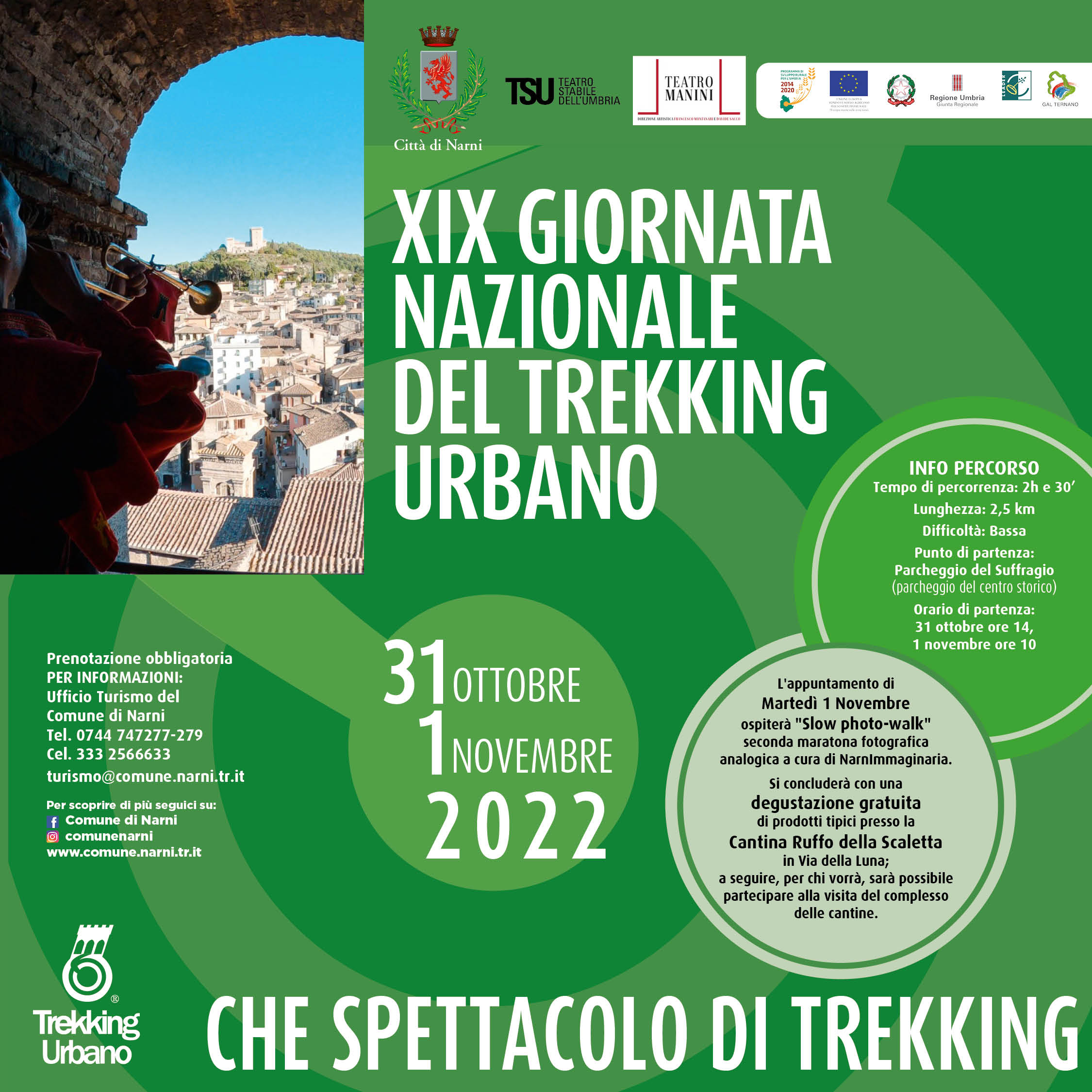 trekking urbano narni 31 ottobre e 1 novembre 2022